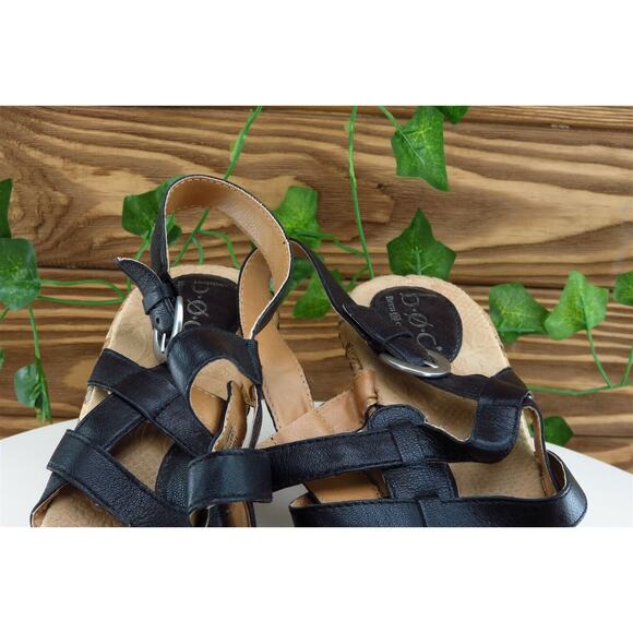 Born Concept Sz‎ 10 M Black Gladiator Leather Women Sandals - Picture 3 of 10